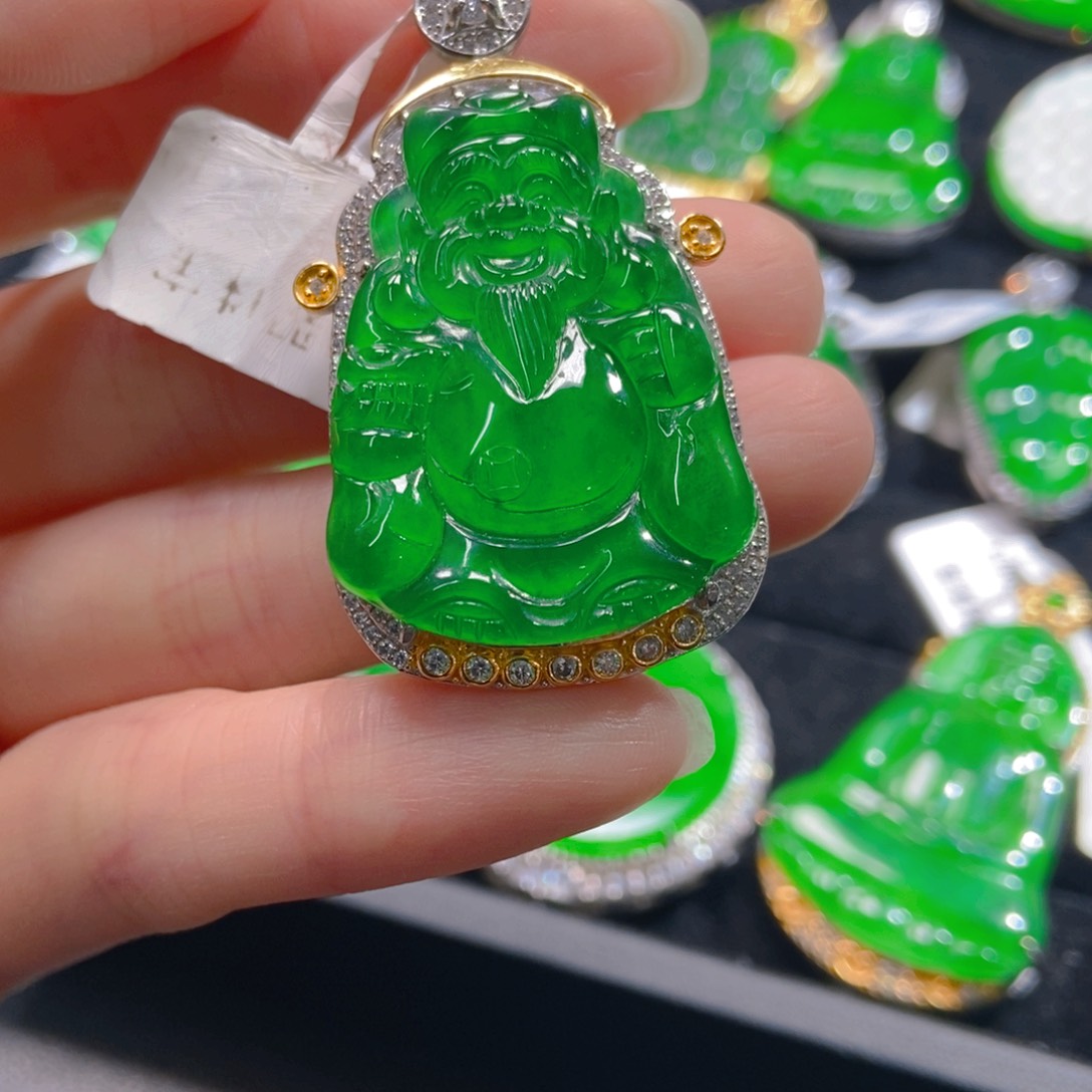 翡翠吊坠(不含链)银S925镶嵌