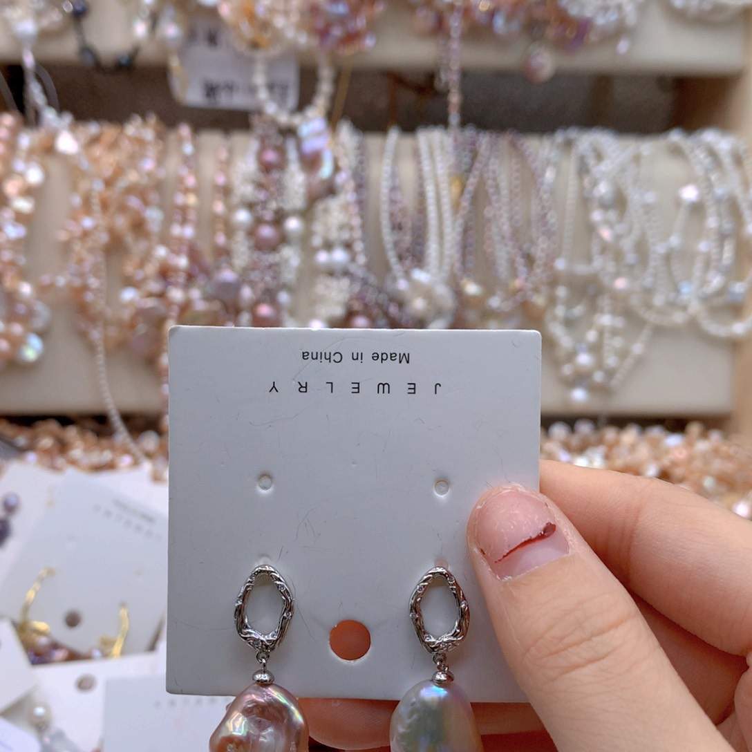 淡水珍珠耳饰银S925镶嵌