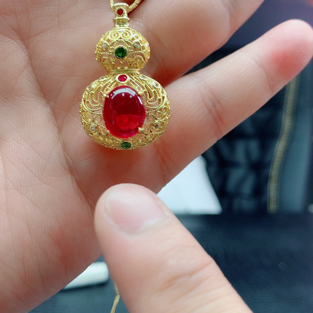 耳饰14K金镶嵌红宝石49