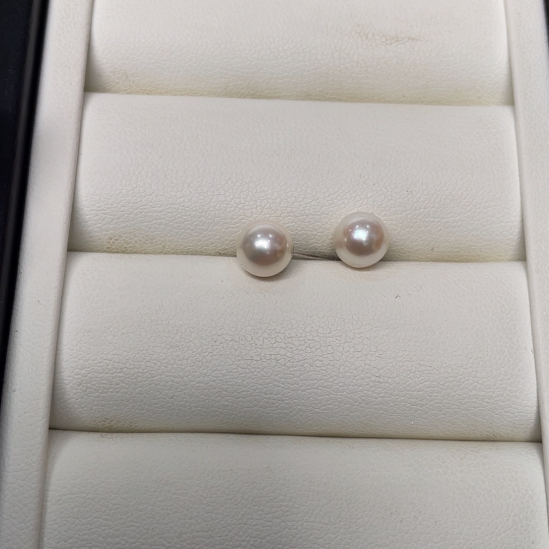 海水珍珠耳饰银S925镶嵌