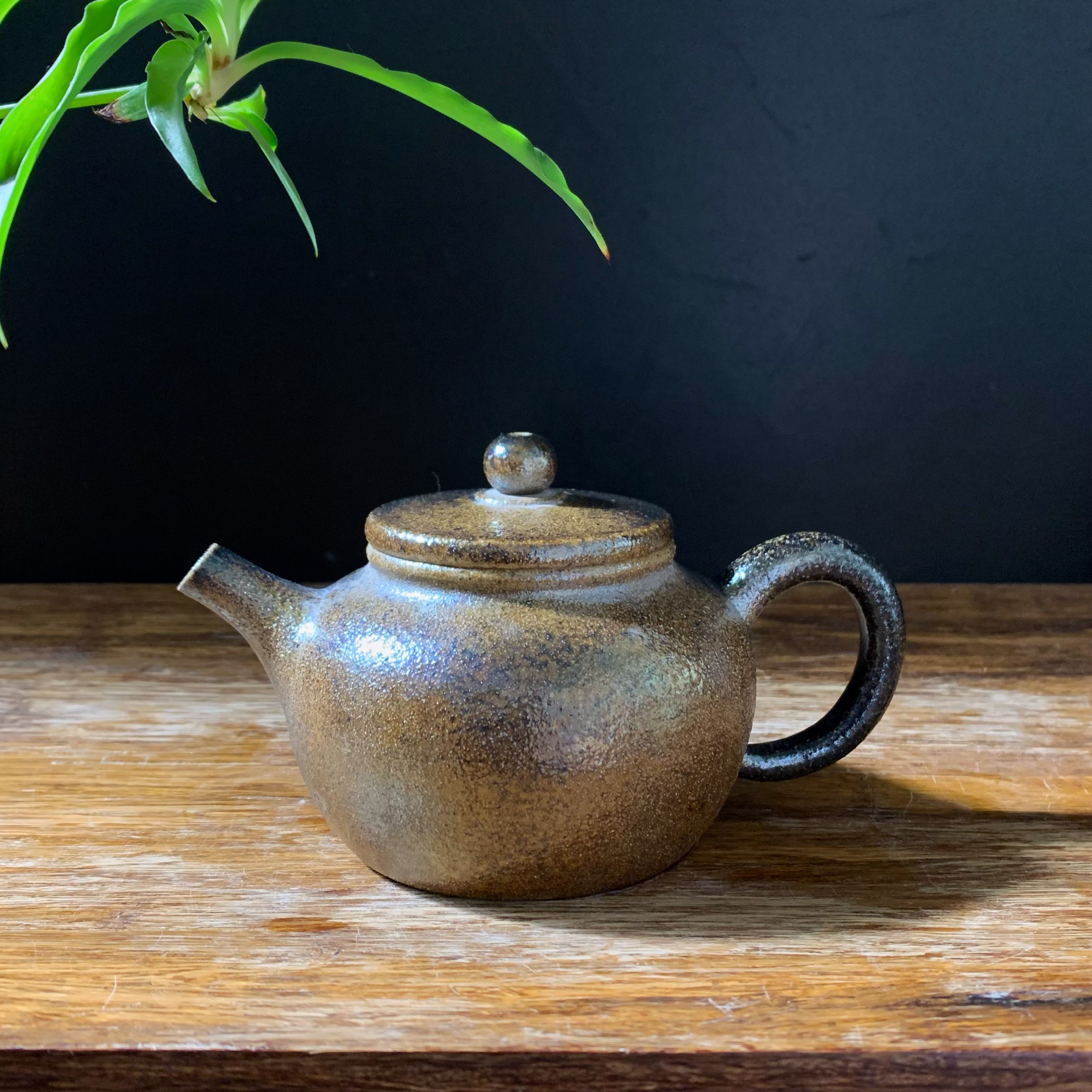云南建水紫陶茶壶古法柴烧陶瓷壶渐变色粗陶泡茶壶白泥松木柴烧壶