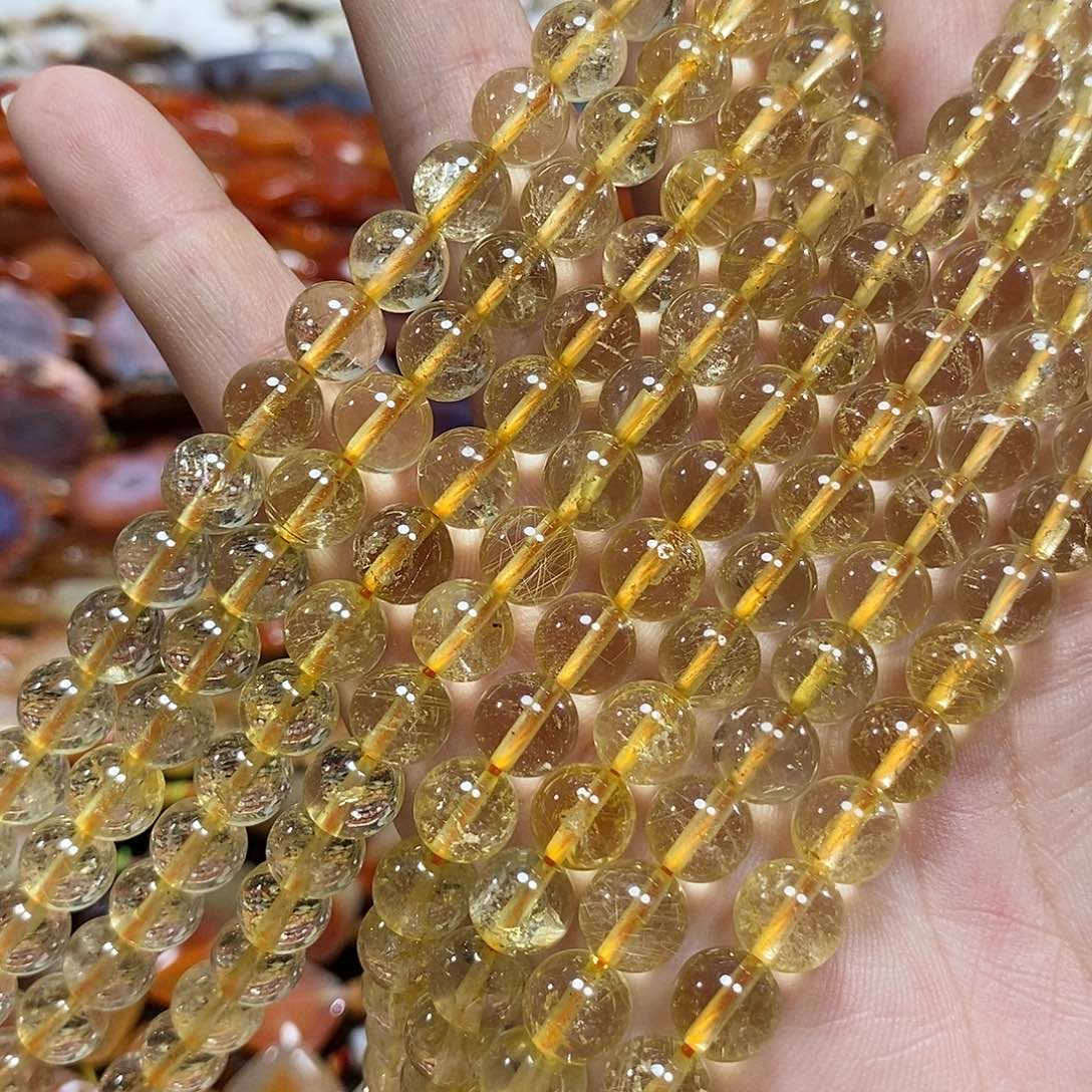 玛瑙/玉髓未镶嵌珠宝半成品金发一条卡8mm