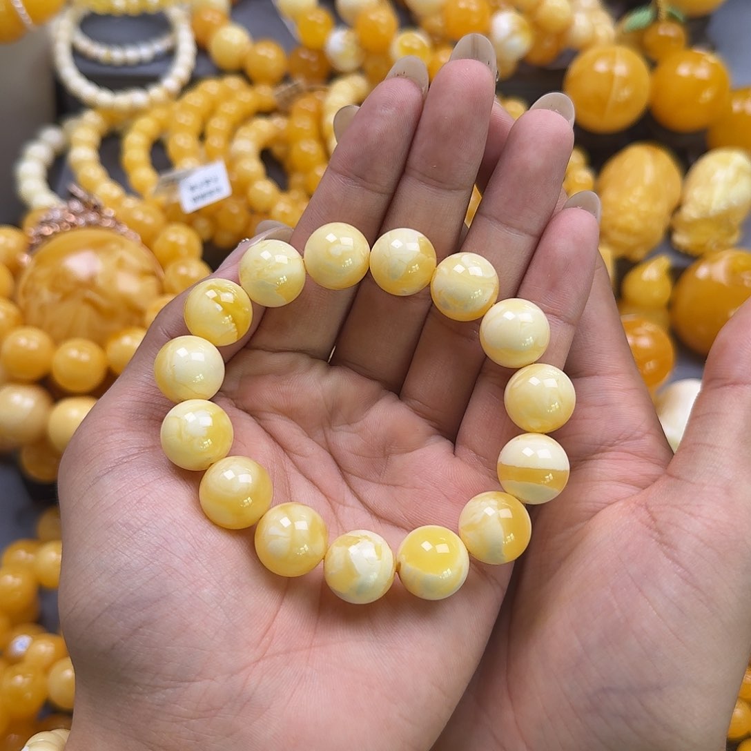 未镶嵌琥珀珠宝奇石同料15mm