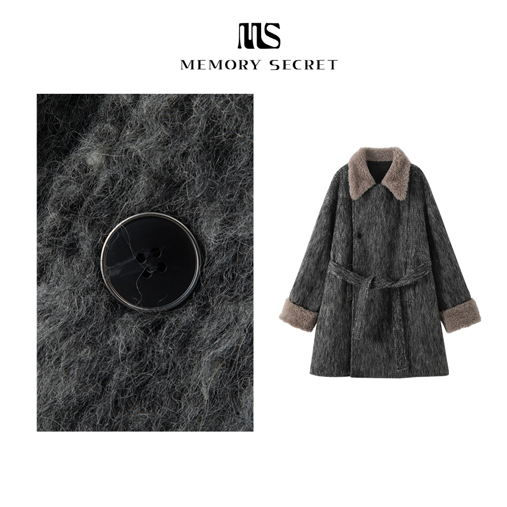 【冬日恋歌】2025秋冬羊毛拉毛羊羔毛领90白鹅绒羽绒大衣MS55062921