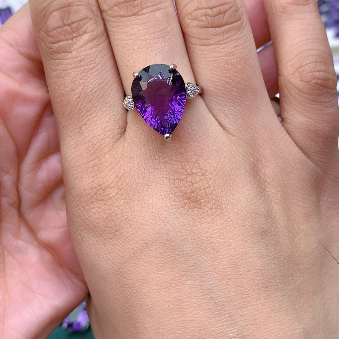 紫晶纯天然无优化紫水晶x银S925镶嵌