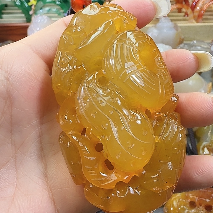 玛瑙/玉髓合金手把件