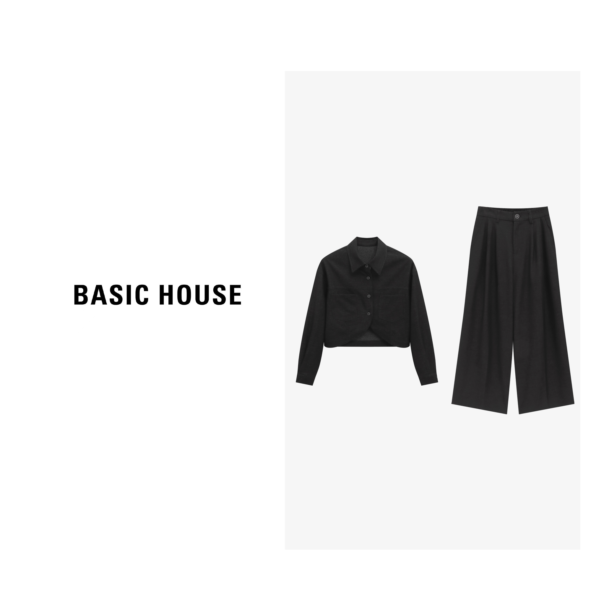 Basic House/百家好早秋时尚百搭休闲简约轻奢套装-B0625B5JXW2