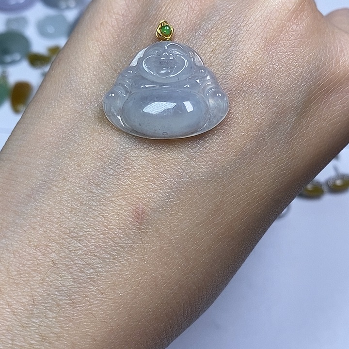 翡翠未镶嵌颈饰天然缅甸翡翠A货冰佛