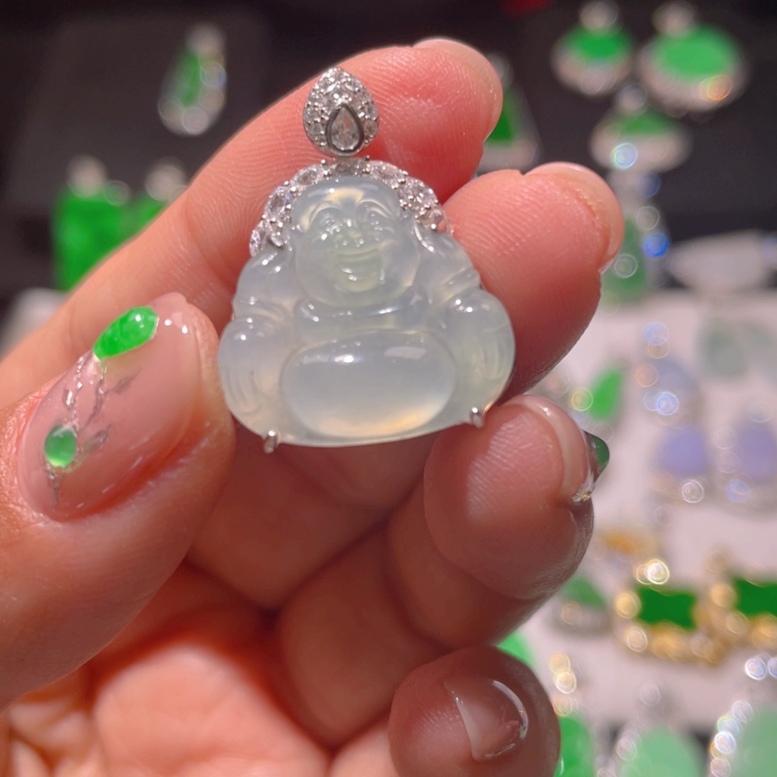 翡翠颈饰银S925镶嵌精品