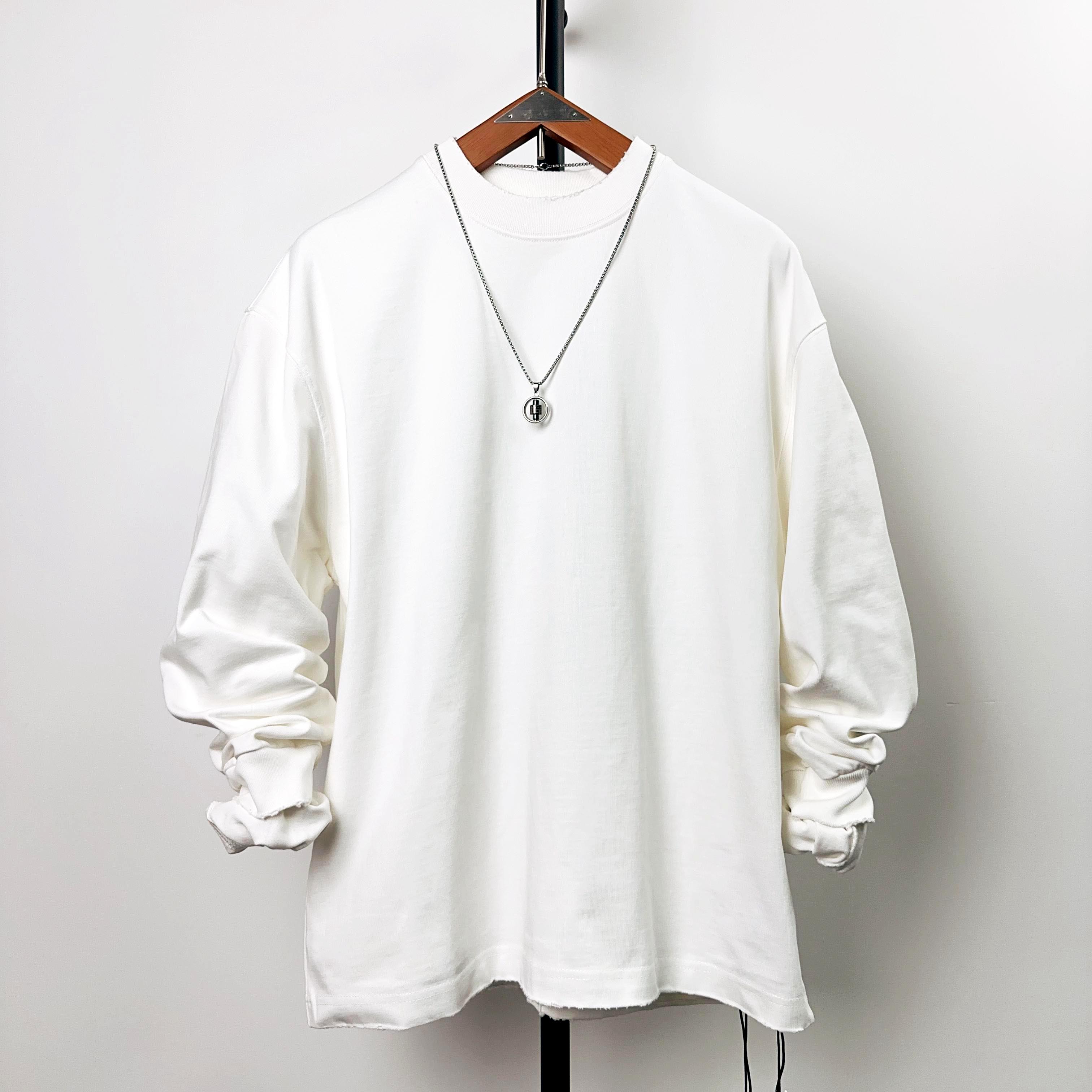 重磅纯棉扩版磨边设计感百搭纯色潮流宽松卫衣男款爆款2024新款