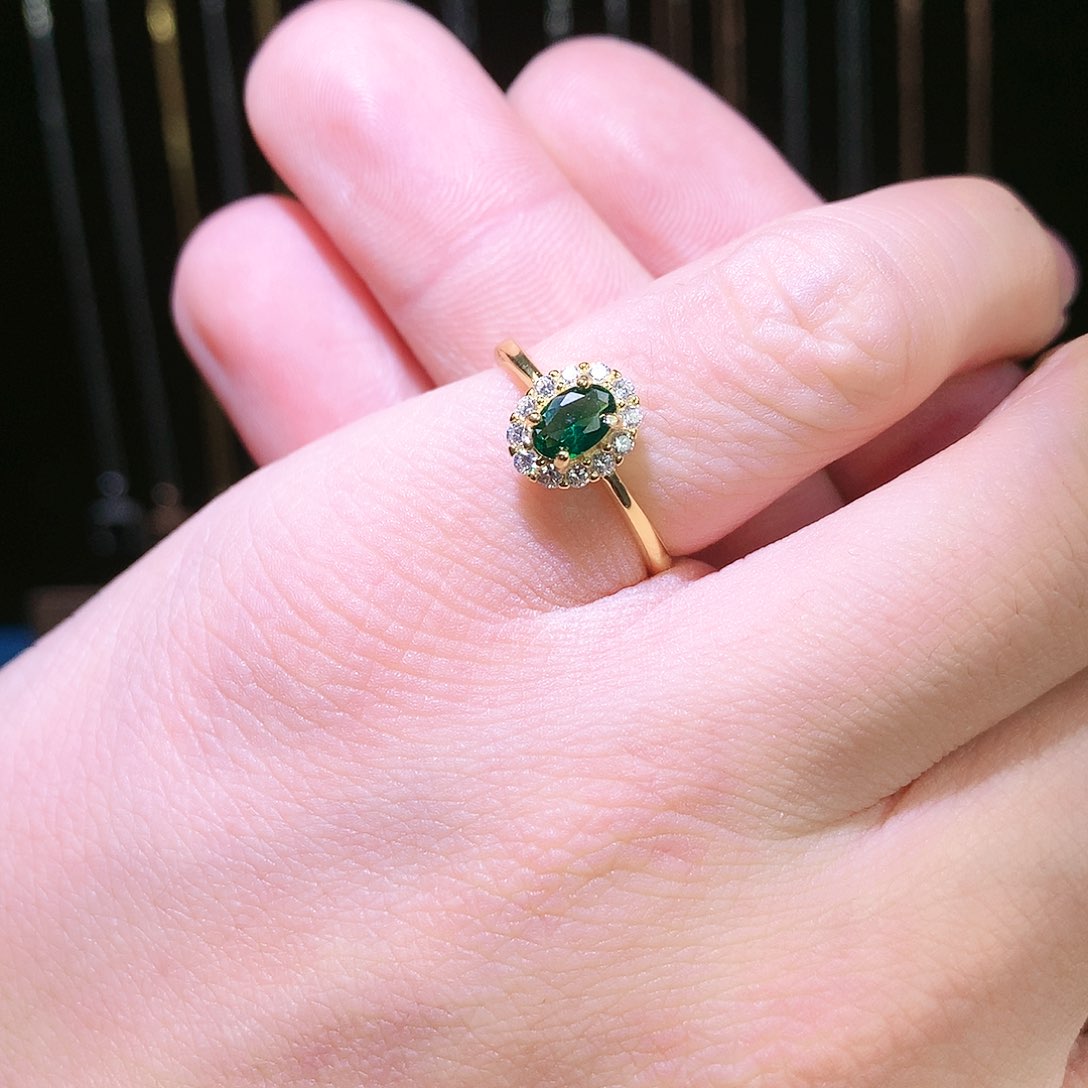 透辉石戒指银S925镶嵌