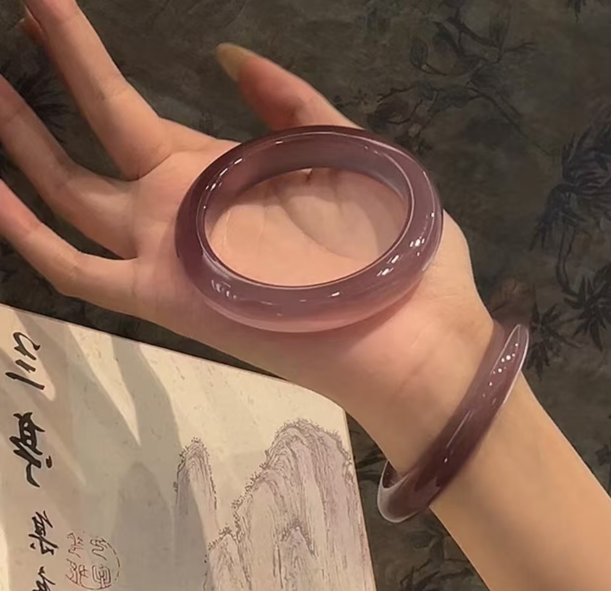 天然辰砂巨贵精美文玩手镯H-0062