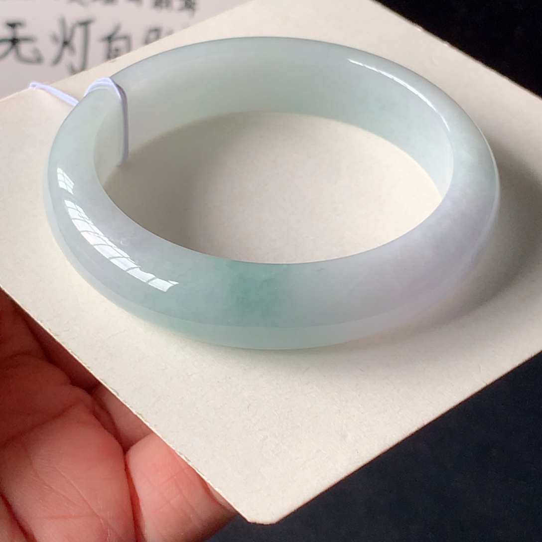 翡翠未镶嵌手镯14号53.5-13.2-7.7贯穿裂