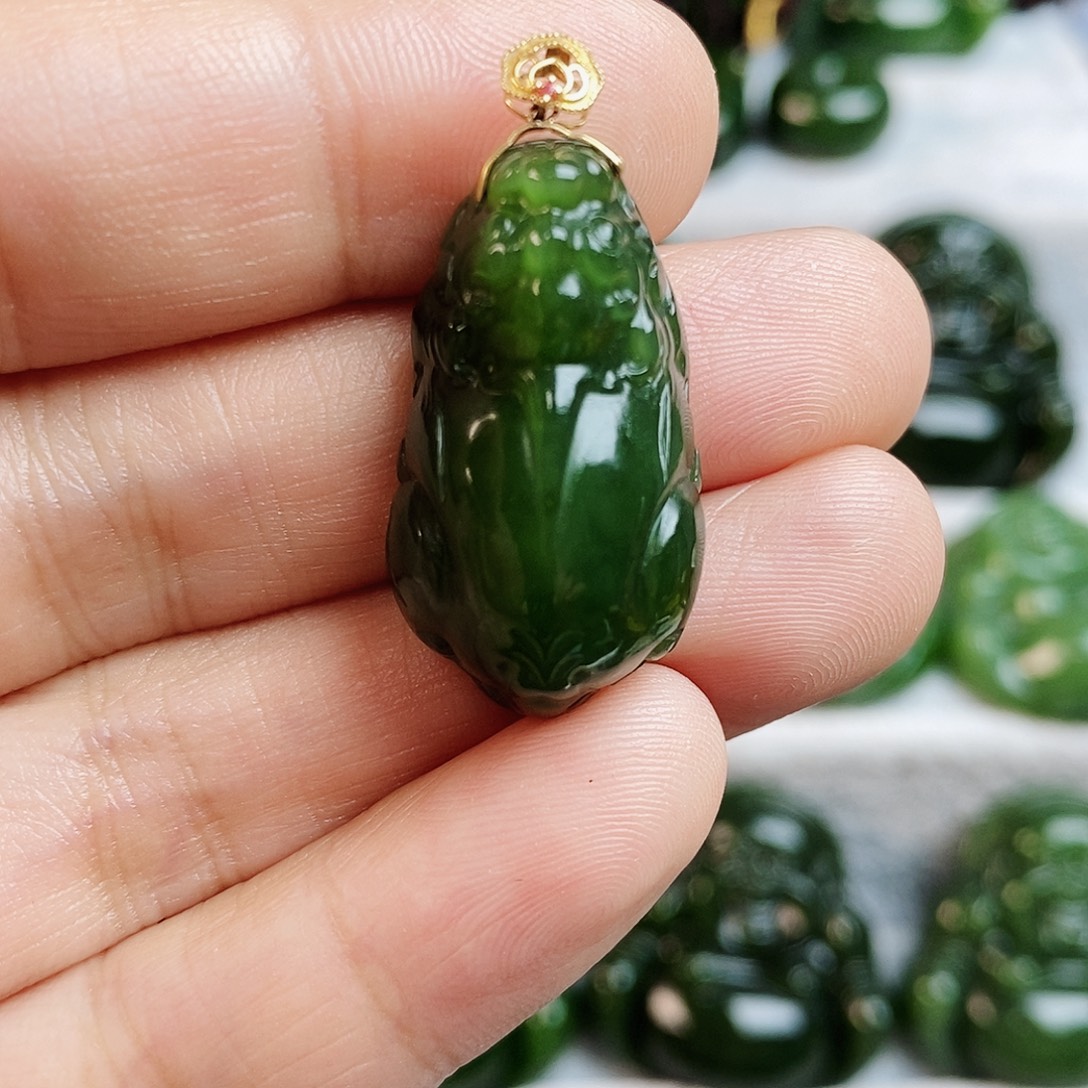 和田玉（碧玉）未镶嵌吊坠(不含链)