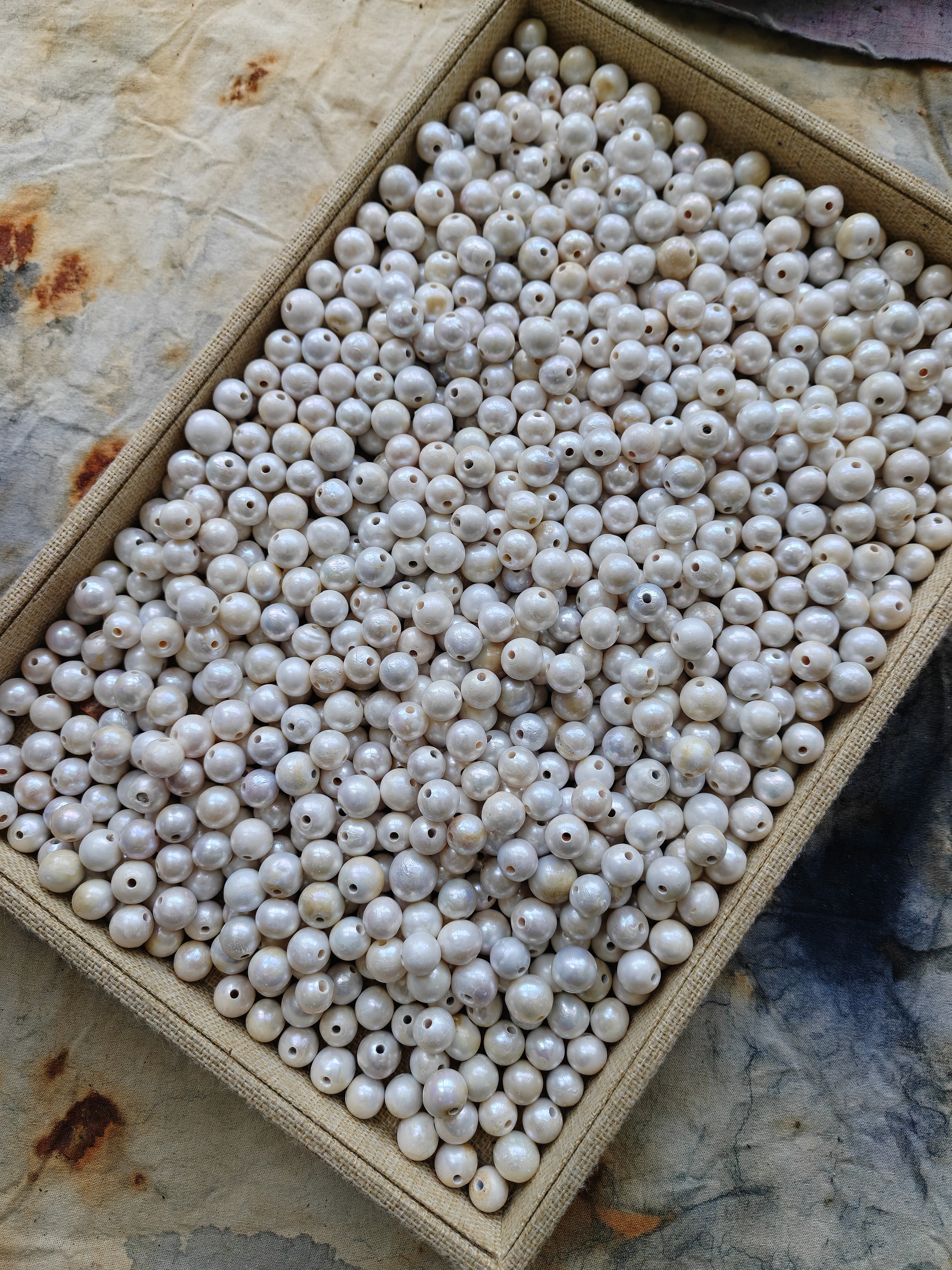 天然淡水爱迪生珍珠散珠2颗，大孔编绳串珠，12-14mm