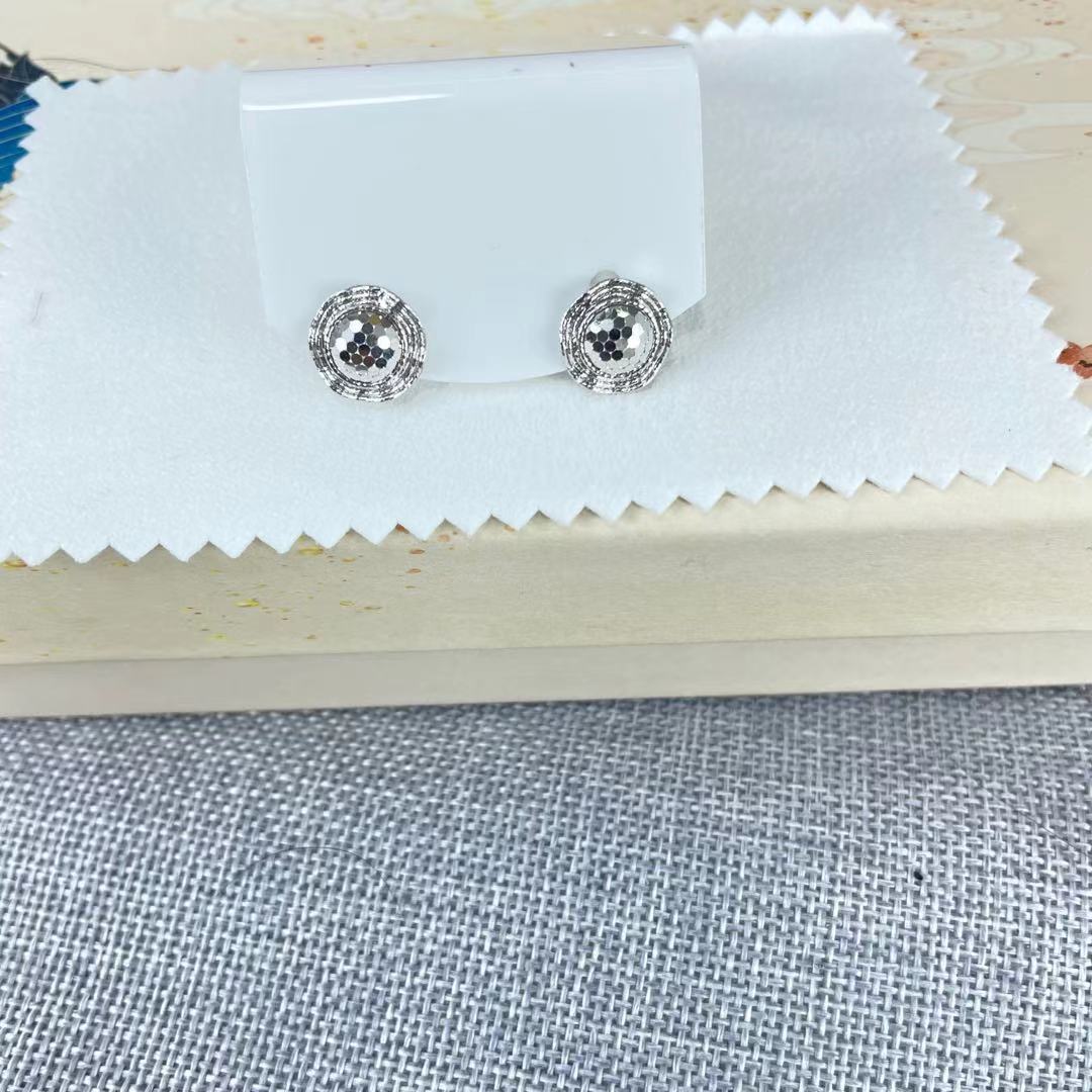 PT950铂金耳饰  鱼鳞草帽直针耳钉 气质百搭 S 23031