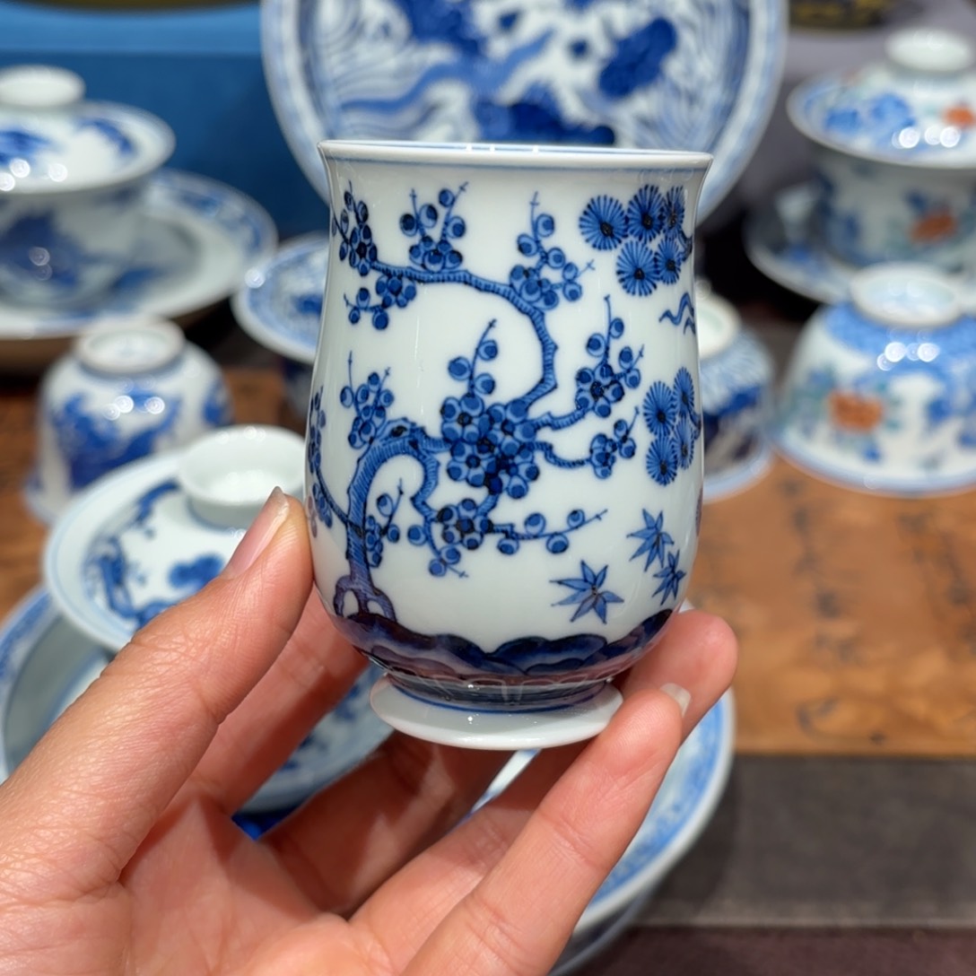 瓷片手工手绘陶瓷茶具