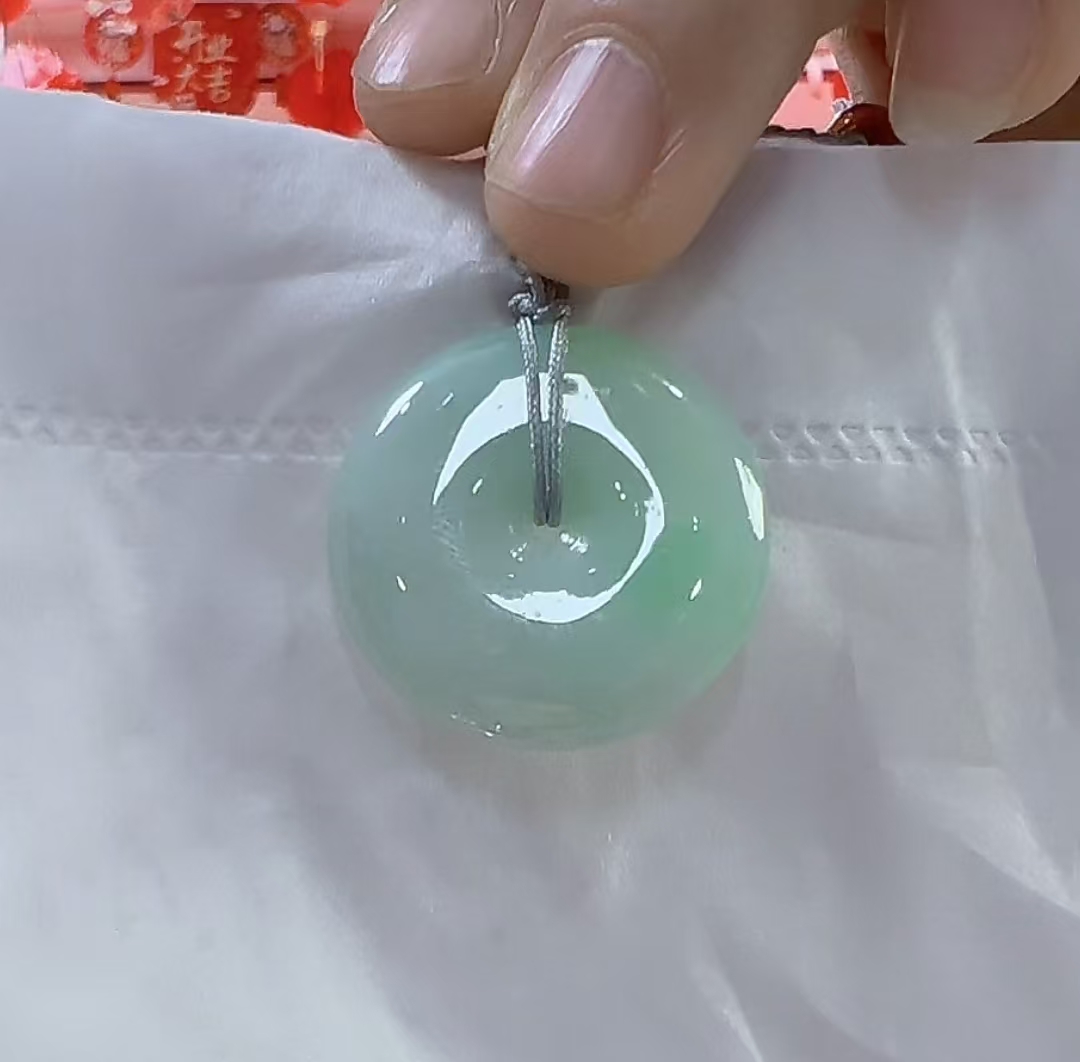天然翡翠A货平安扣（多样性发货发一件）高26-30厚6-8送绳