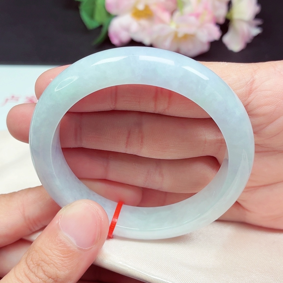 翡翠足银镶嵌手镯56.8圈口