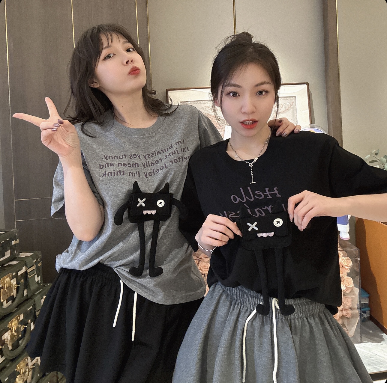 BETTER JOELAY-中版【心动返航】百搭圆领宽松T恤短袖休闲KH1695 