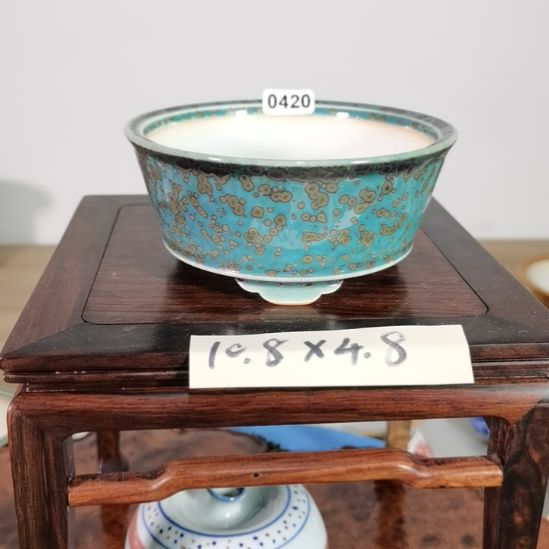 陶手工手绘大德堂釉盆