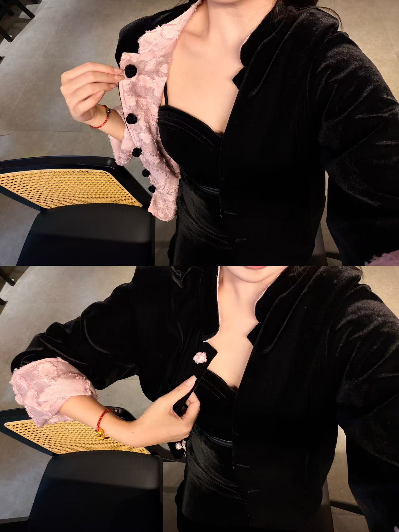 金丝绒吊带背心女绑带设计感修身显瘦内搭性感打底上衣