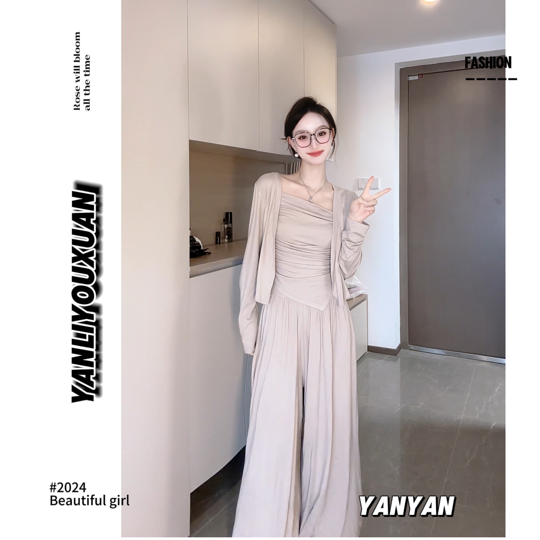 2025慵懒风女装针织3件套显瘦气质时尚夏季法式薄款