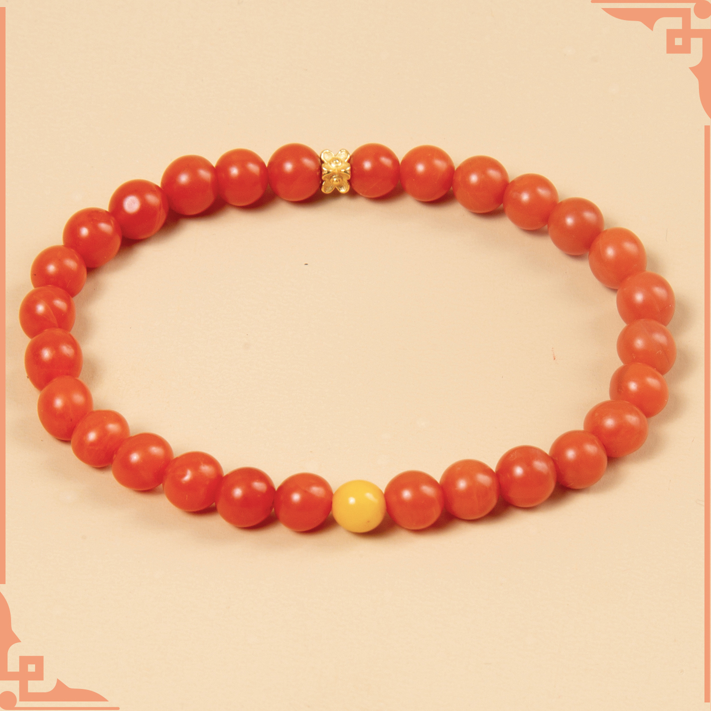 【正品保真】天然保山南红配925蜜蜡-5-6mm-S6-196-多样性发其一