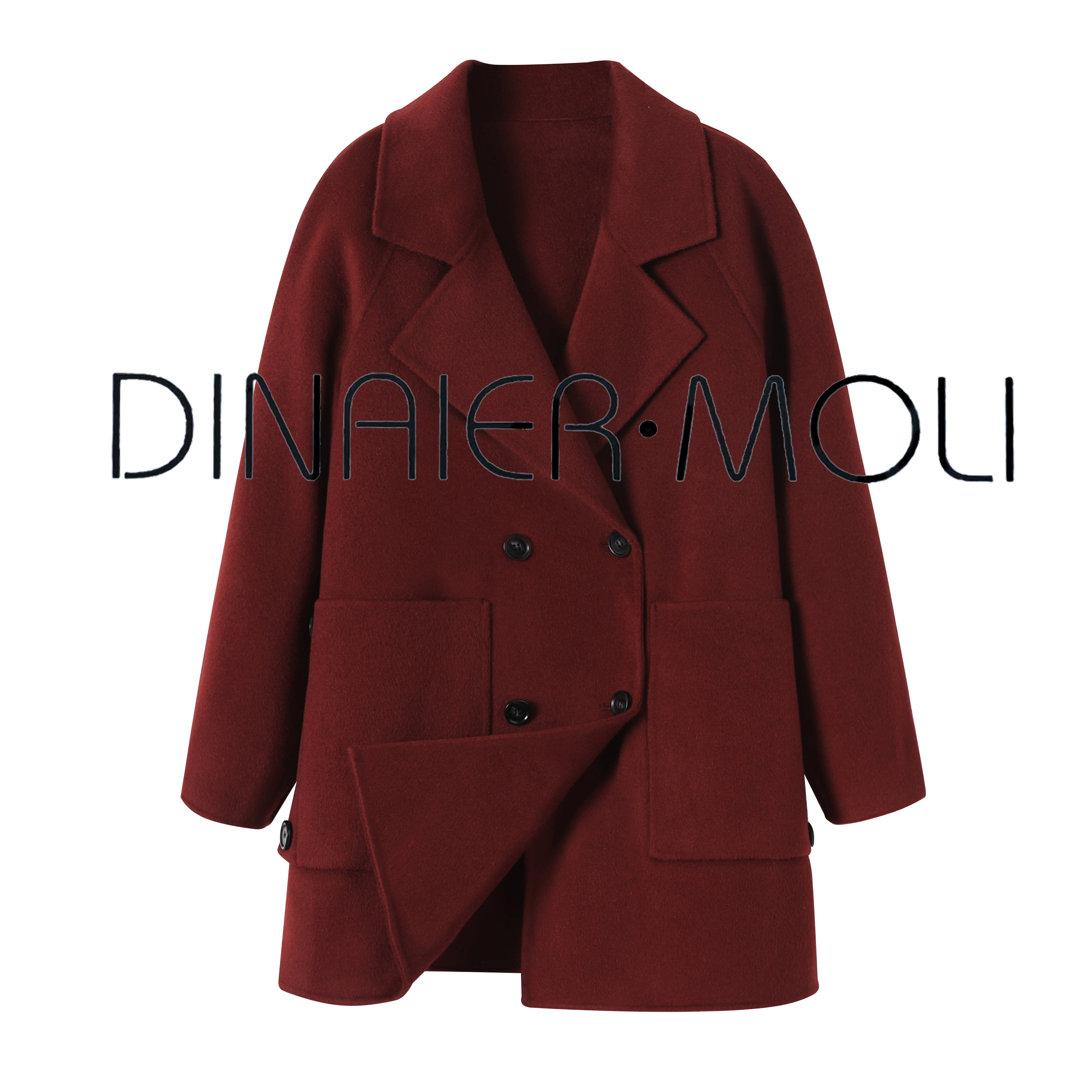 【软黄金山羊绒】小个子西装大衣正品温柔外套洋气高贵红色羊绒大衣