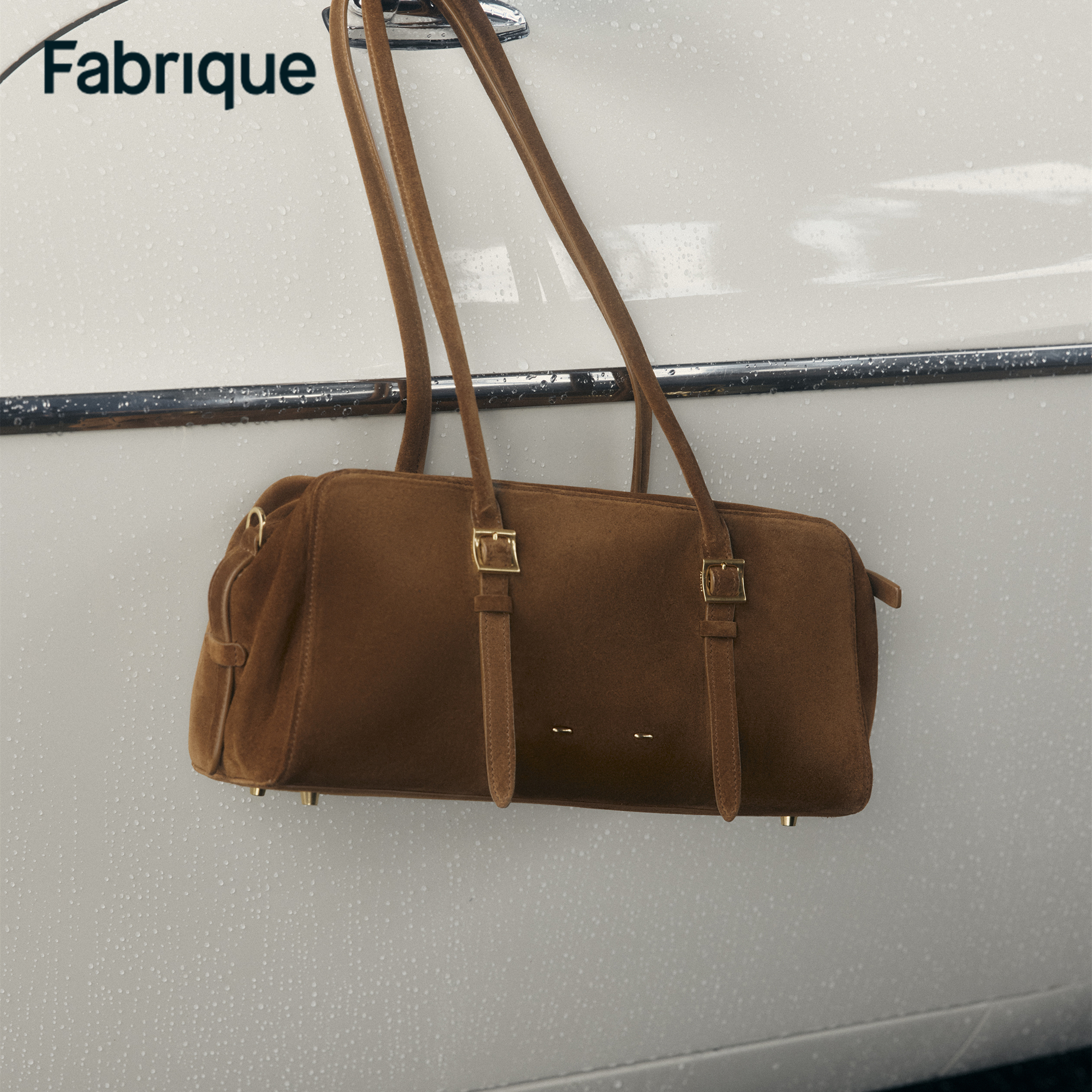 Fabrique Monti【张蔷同款】反绒小牛皮单肩腋下波士顿包 - 中号