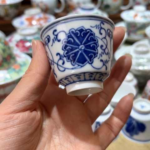手绘茶杯盖碗壶承