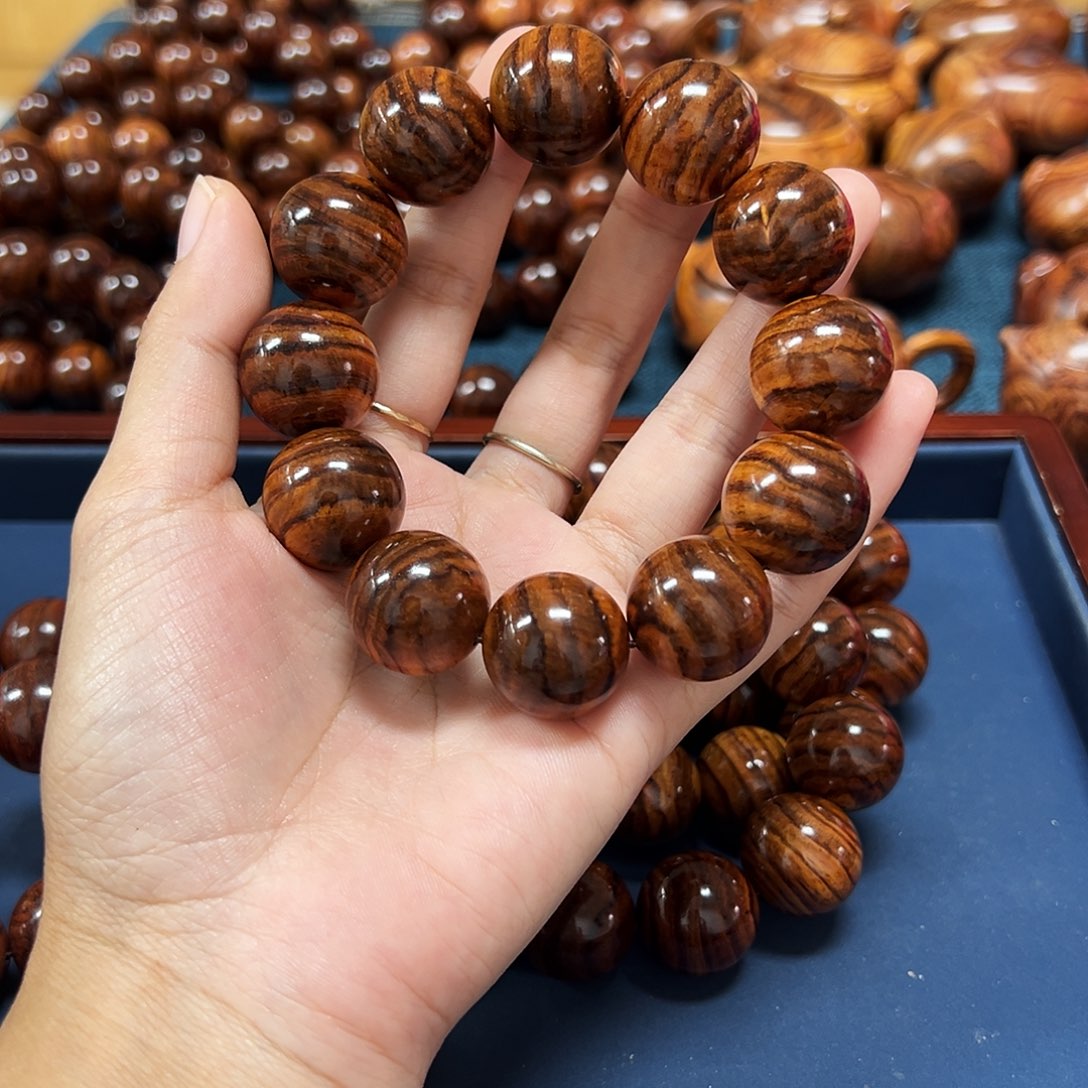 手串/手链黄花梨/降香黄檀2.0虎皮纹大黑线
