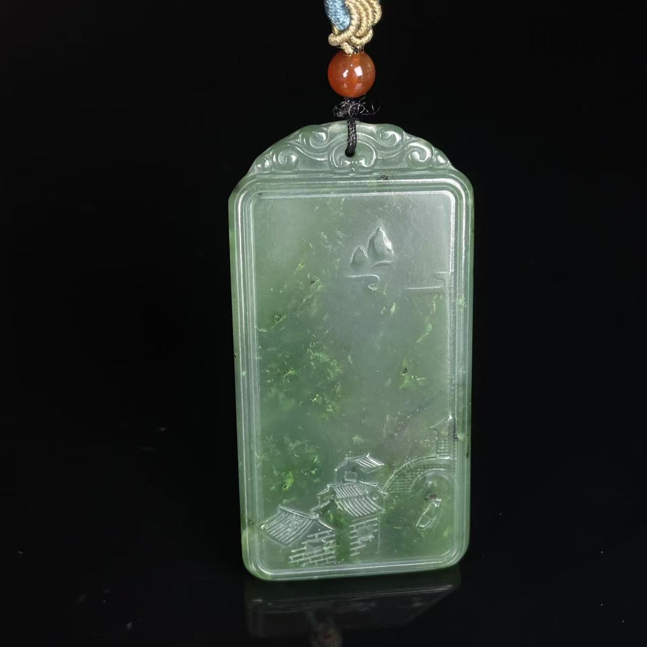 福利品/XT198719/民国和田碧玉山水牌