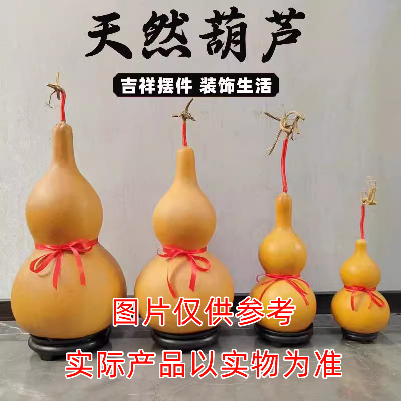 50天然葫芦新特大号摆件文玩客厅装饰挂件压腰八宝真葫芦带龙头