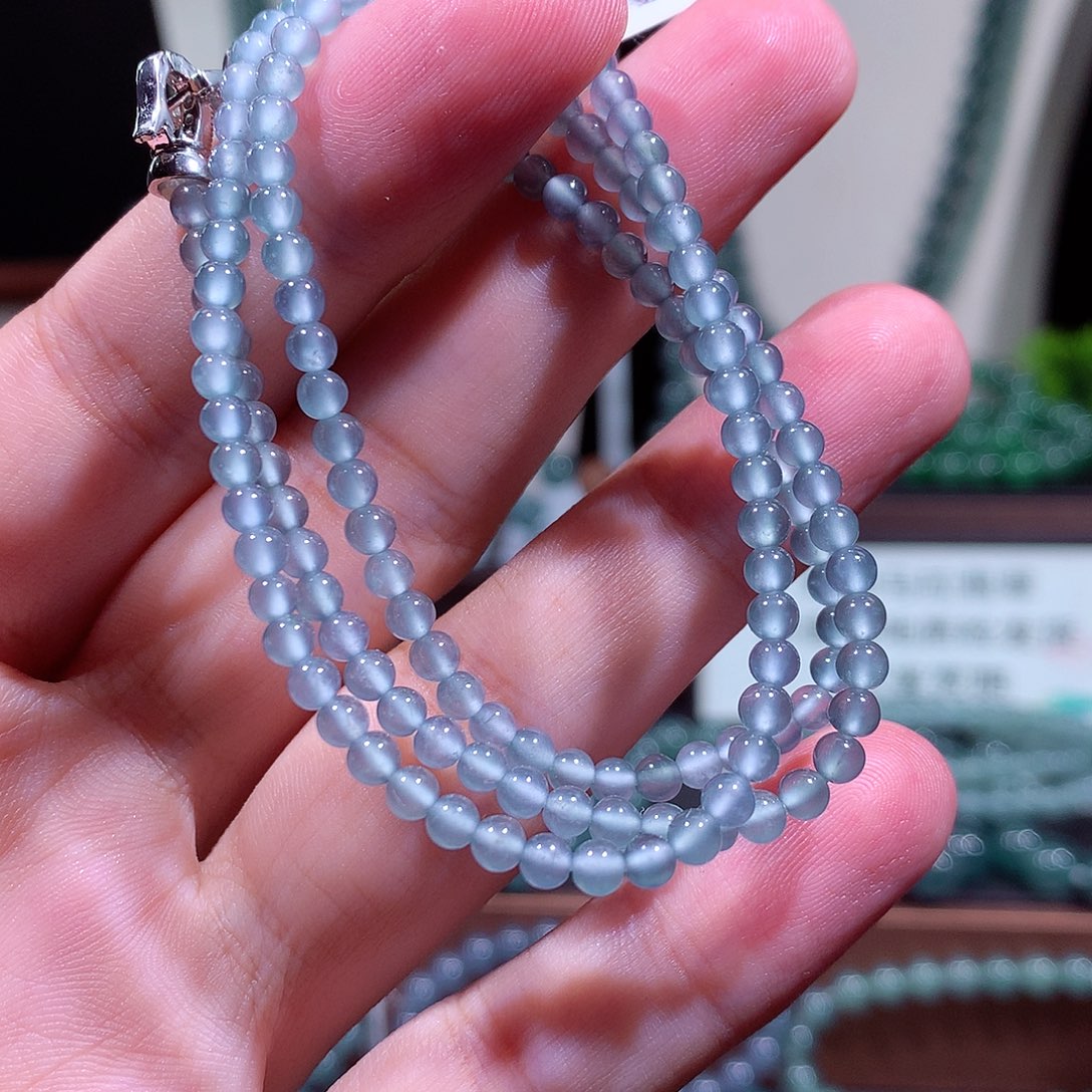 翡翠未镶嵌手链天然a货翡翠项链3.5