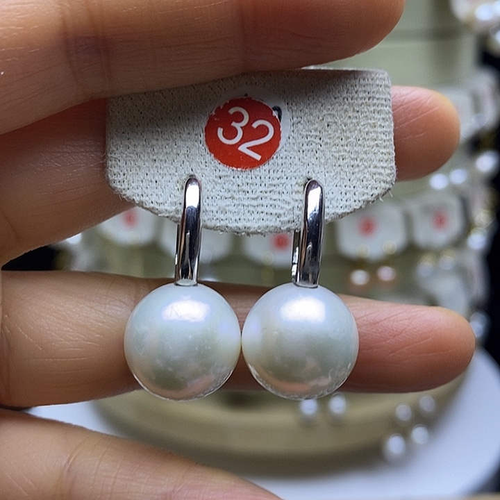 淡水珍珠耳饰银S925镶嵌y****好