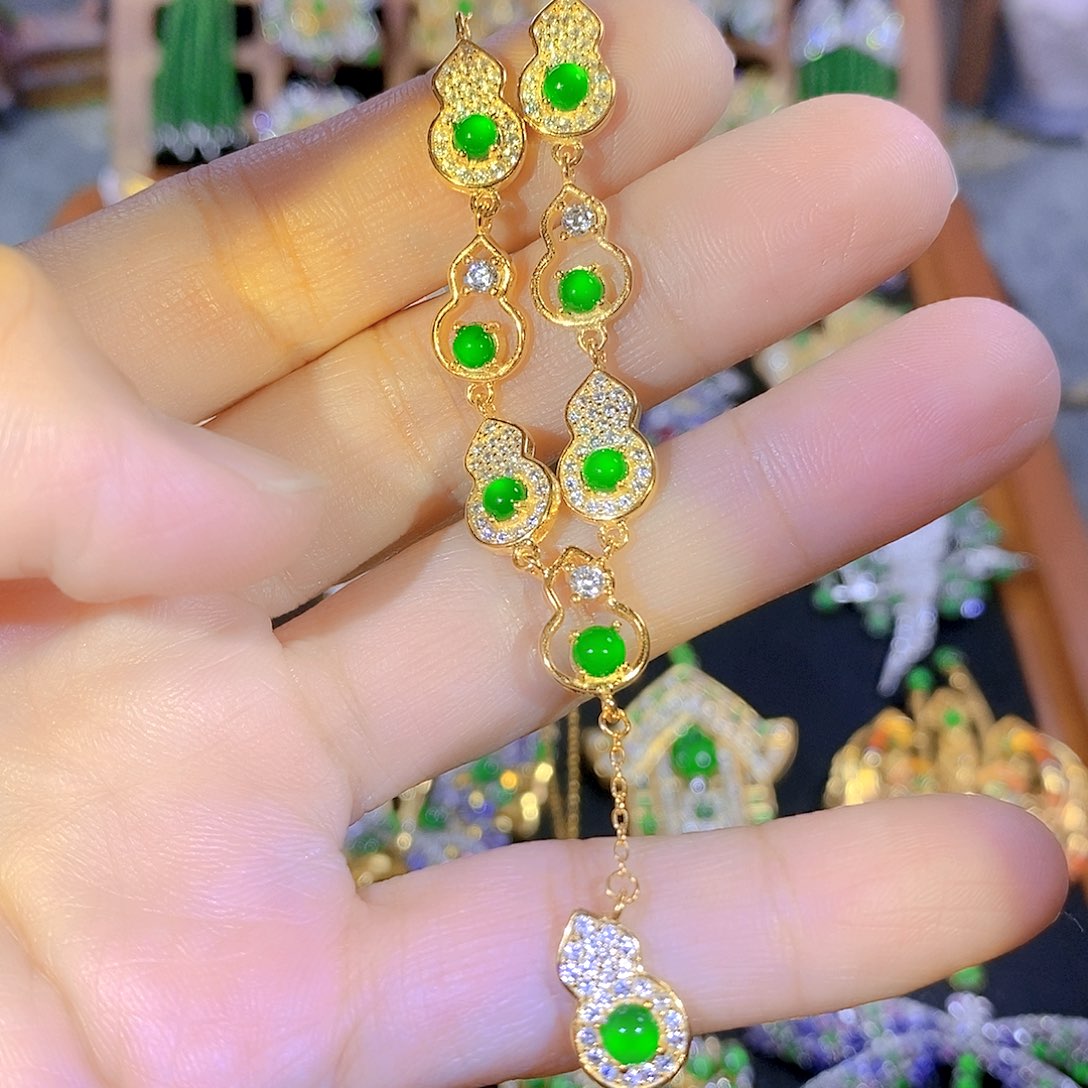 吊坠(不含链)银S925镶嵌翡翠