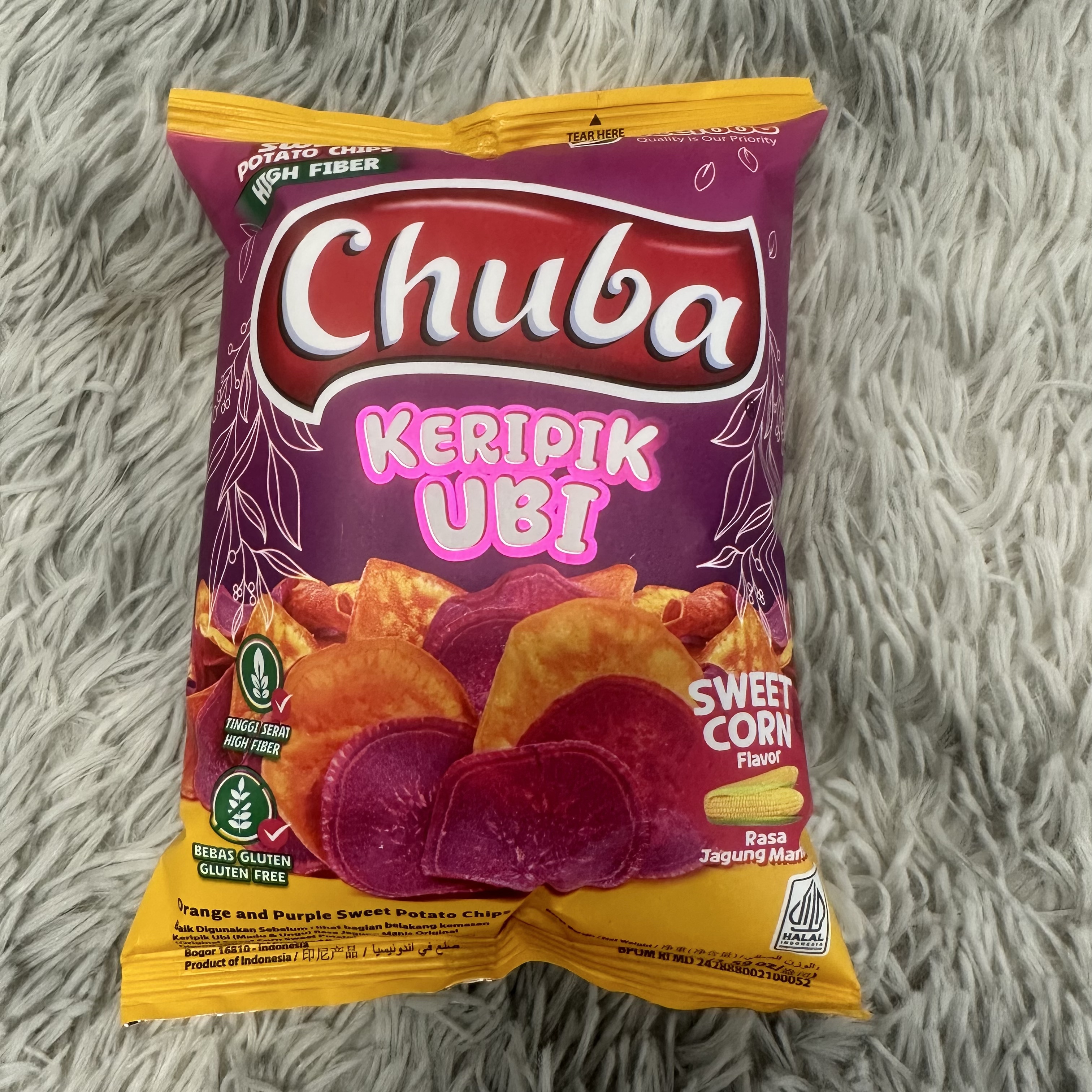 印尼进口Chuba玉米味红薯薄脆