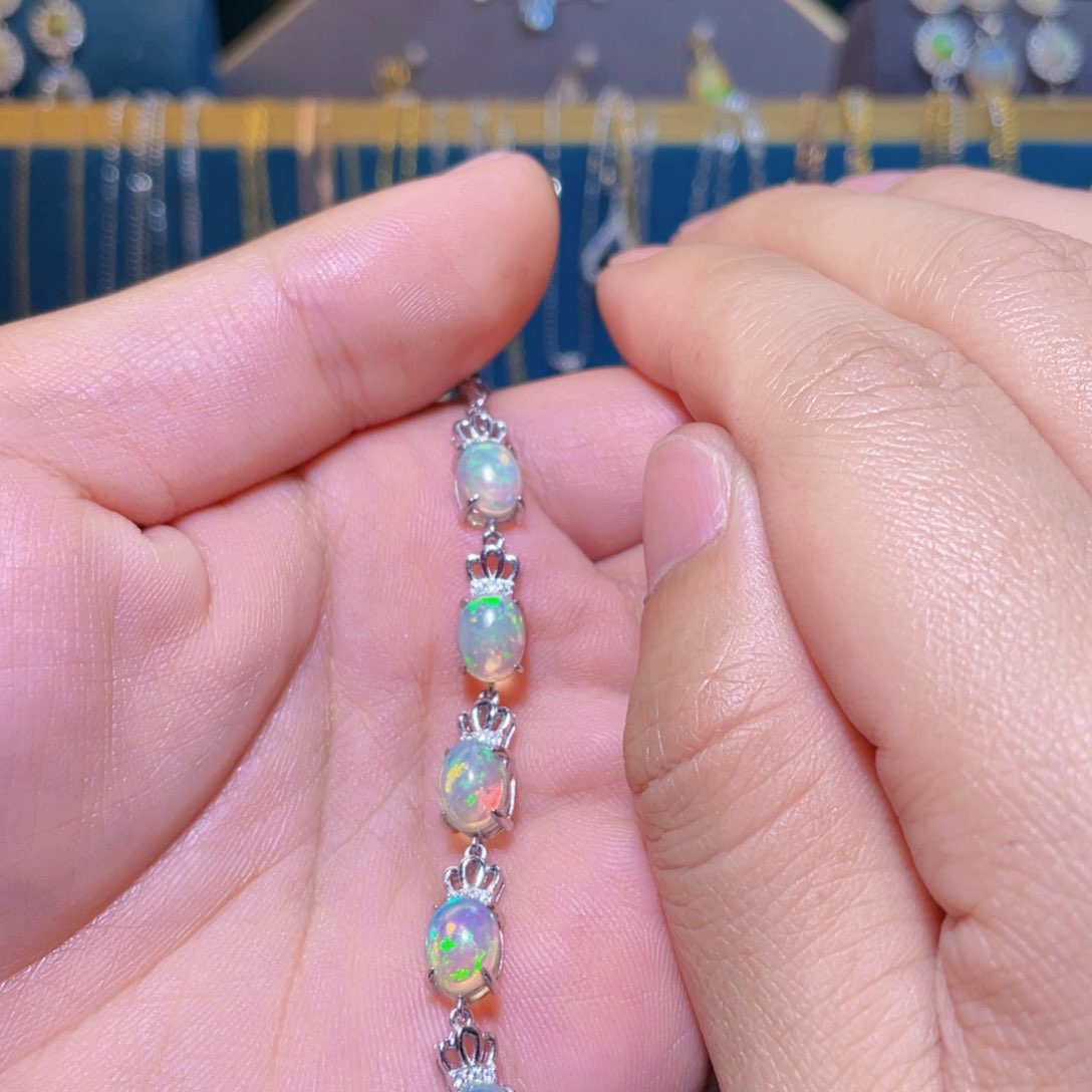 欧泊手链）银S925镶嵌