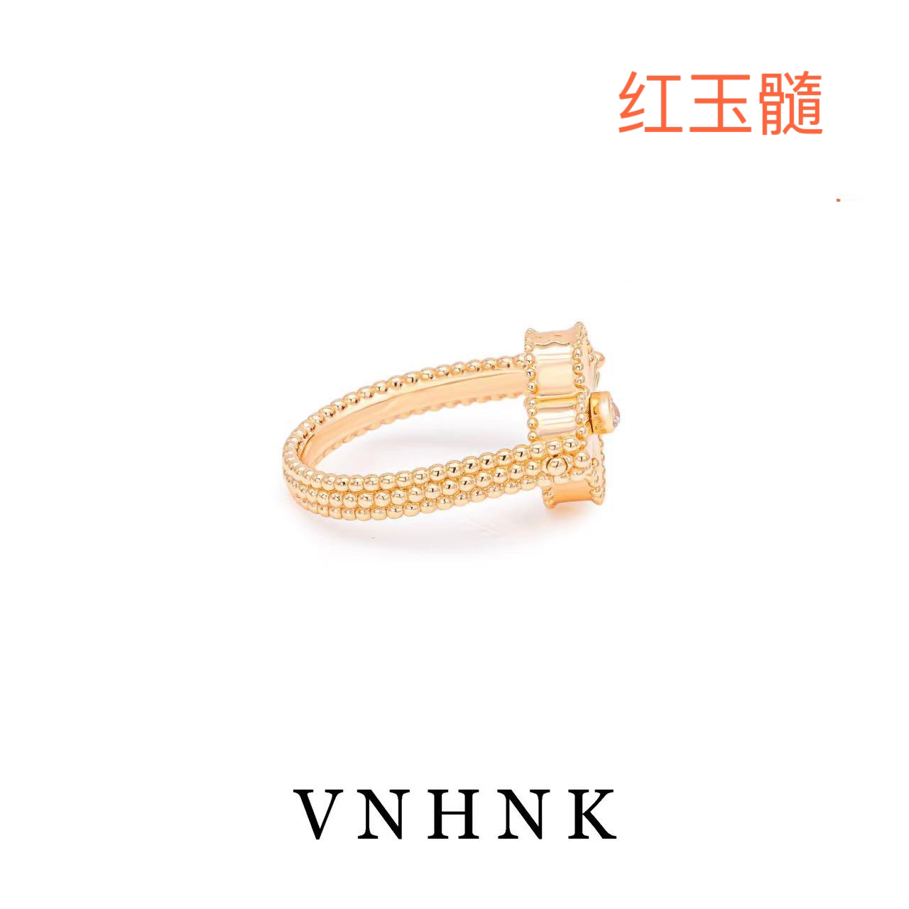 美可儿   YS968   玫瑰色时尚百搭红色玉髓戒指预售