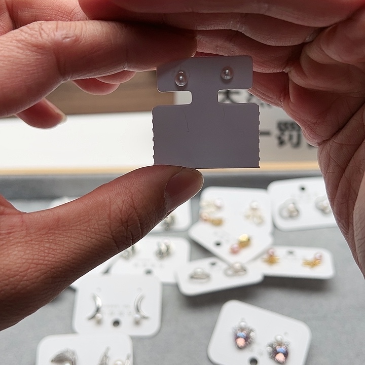 淡水珍珠银S925镶嵌耳饰