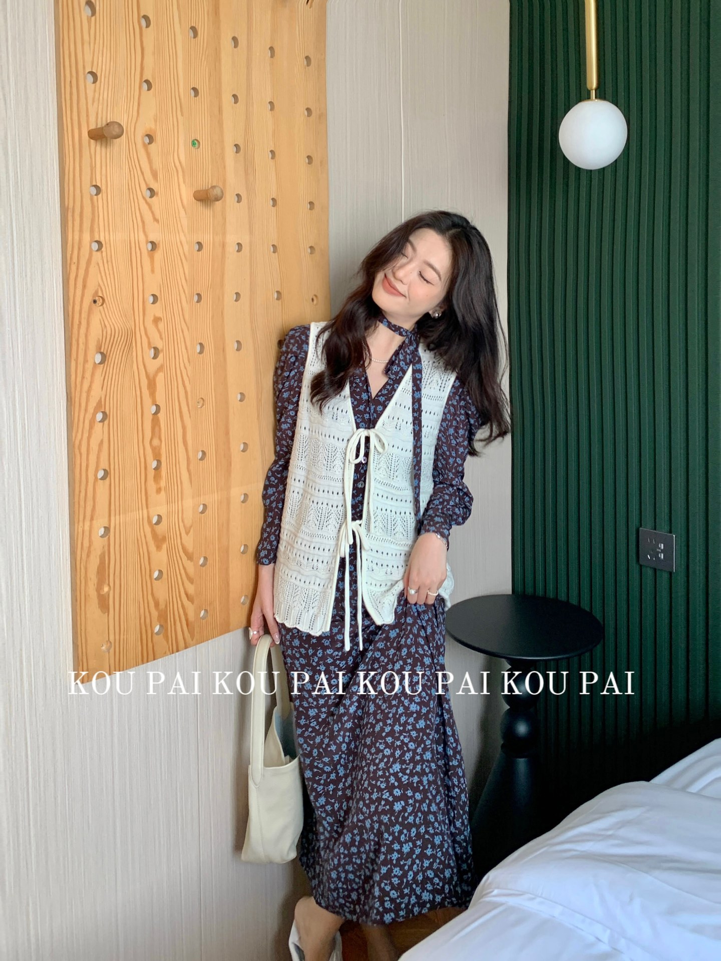 【AC专属】紫底蓝花复古连衣裙碎花-KDL1895