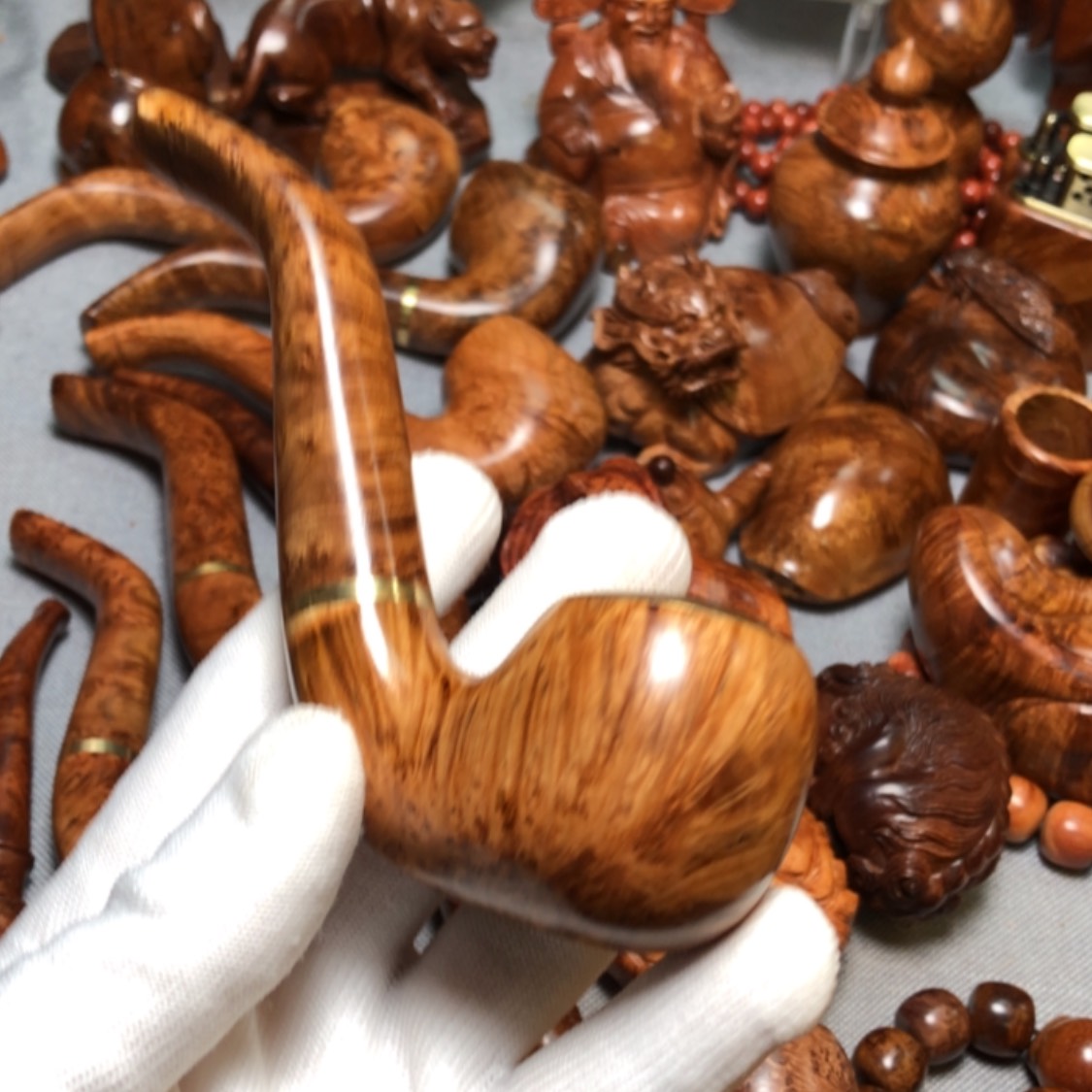 【闪购商品】木用****2麻梨疙瘩火琉璃手把件