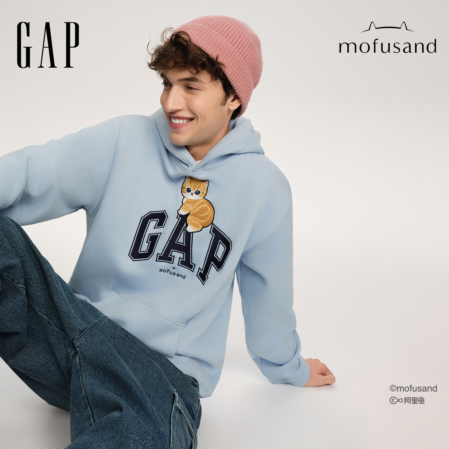 【mofusand 猫福珊迪联名】Gap男女装2025秋季新款抓绒卫衣786808
