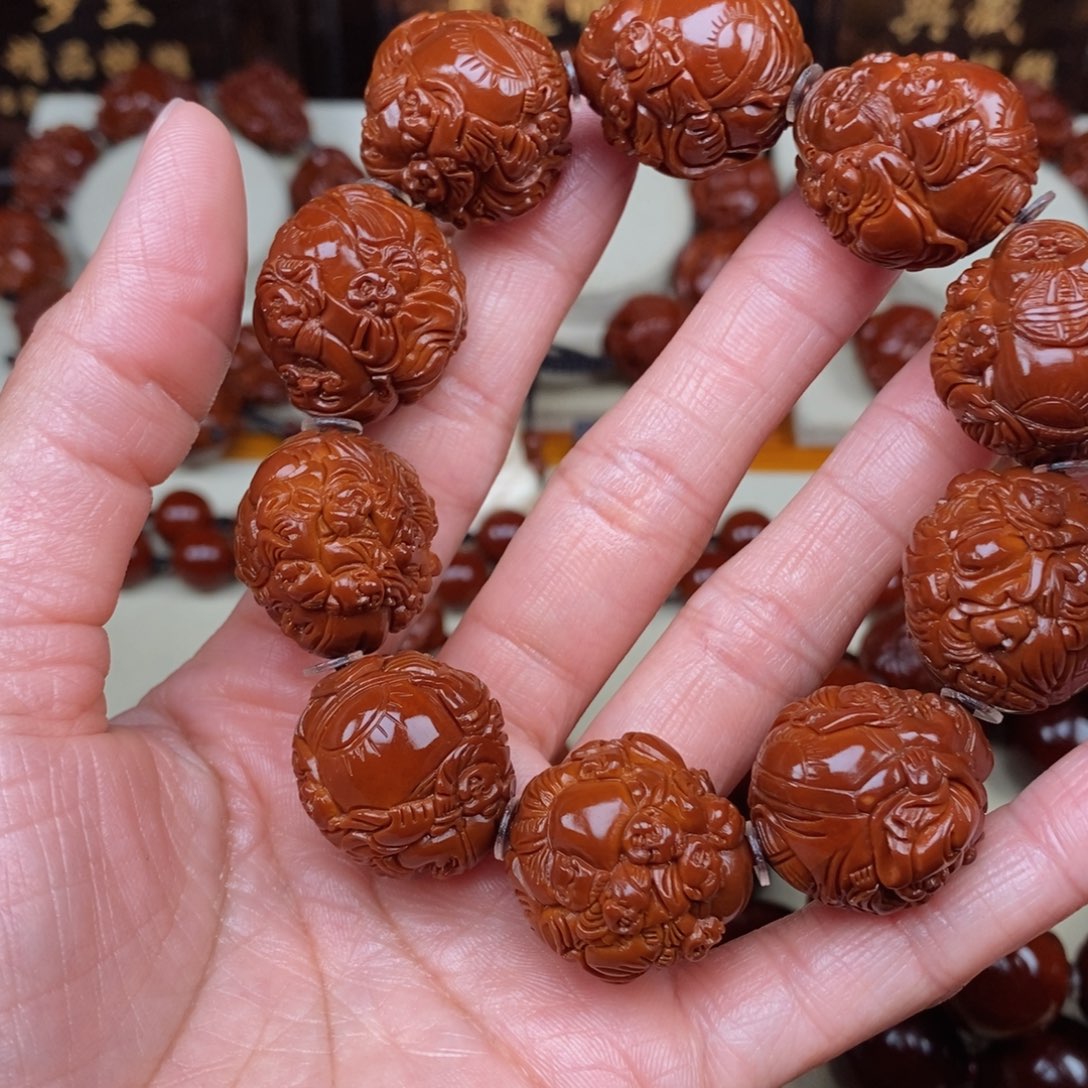 橄榄核吊坠锦***婆百子财神