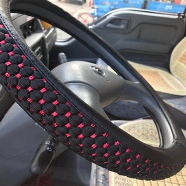 汽车方向盘套编织冰丝亚麻四季通用型夏季把套防滑吸汗透气男女款