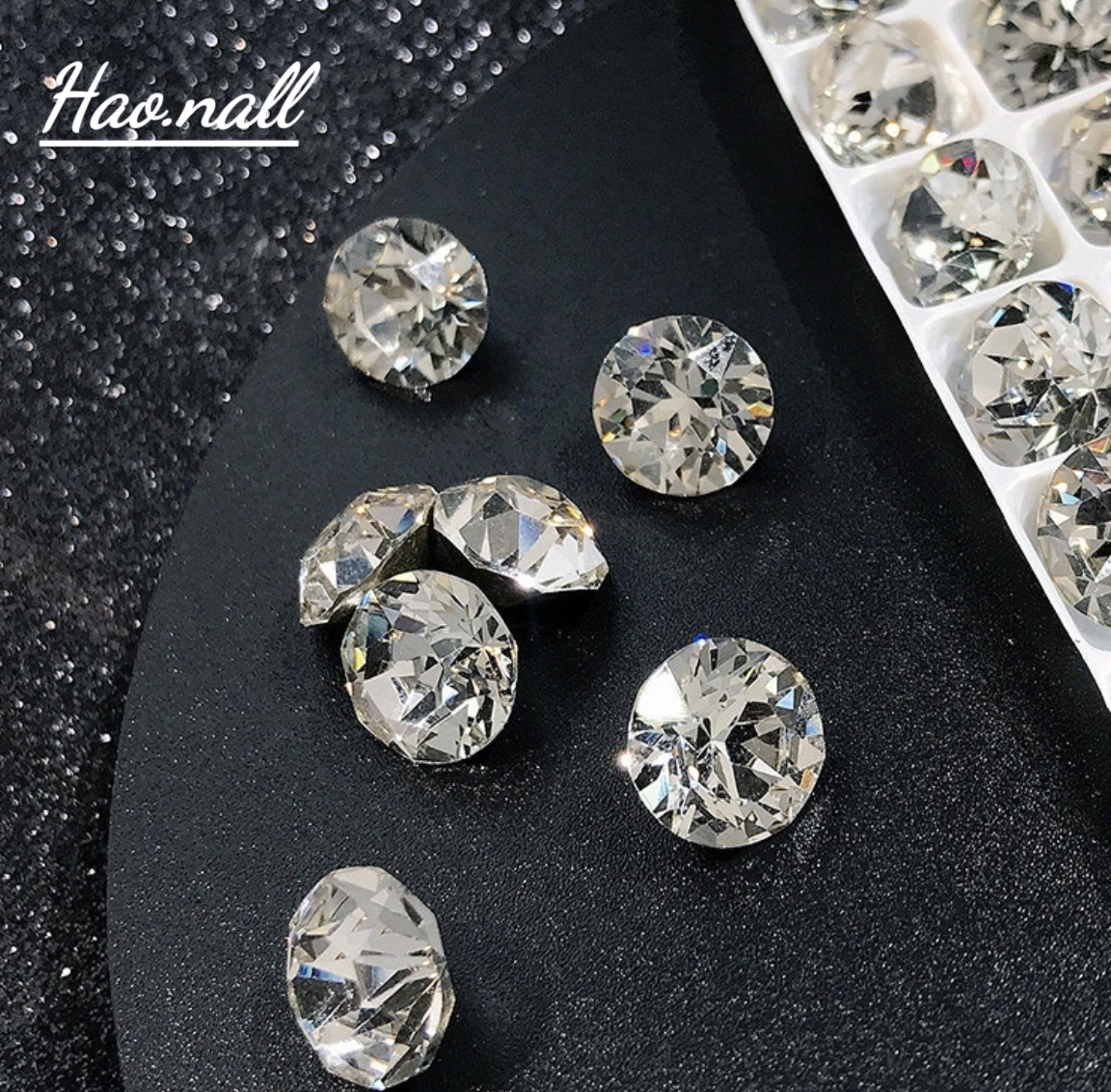 高品质K9堆堆钻爆闪尖底混装美甲钻（外贸尾单）