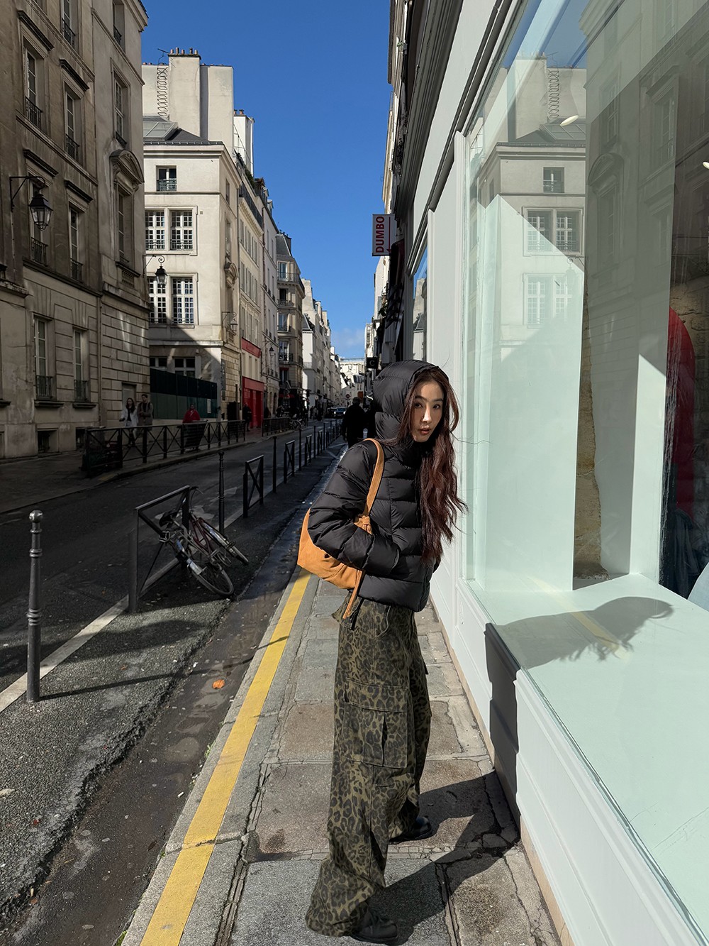 【清】NO退换ONEXH·IN choose u2025秋冬季重工豹纹工装显瘦阔腿裤