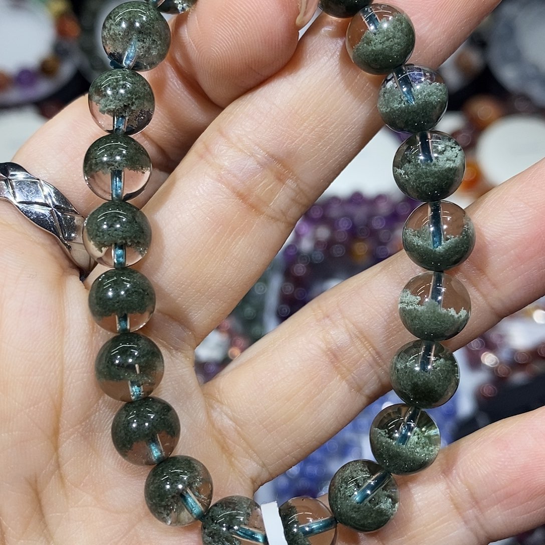 水晶未镶嵌手串绿幽灵8