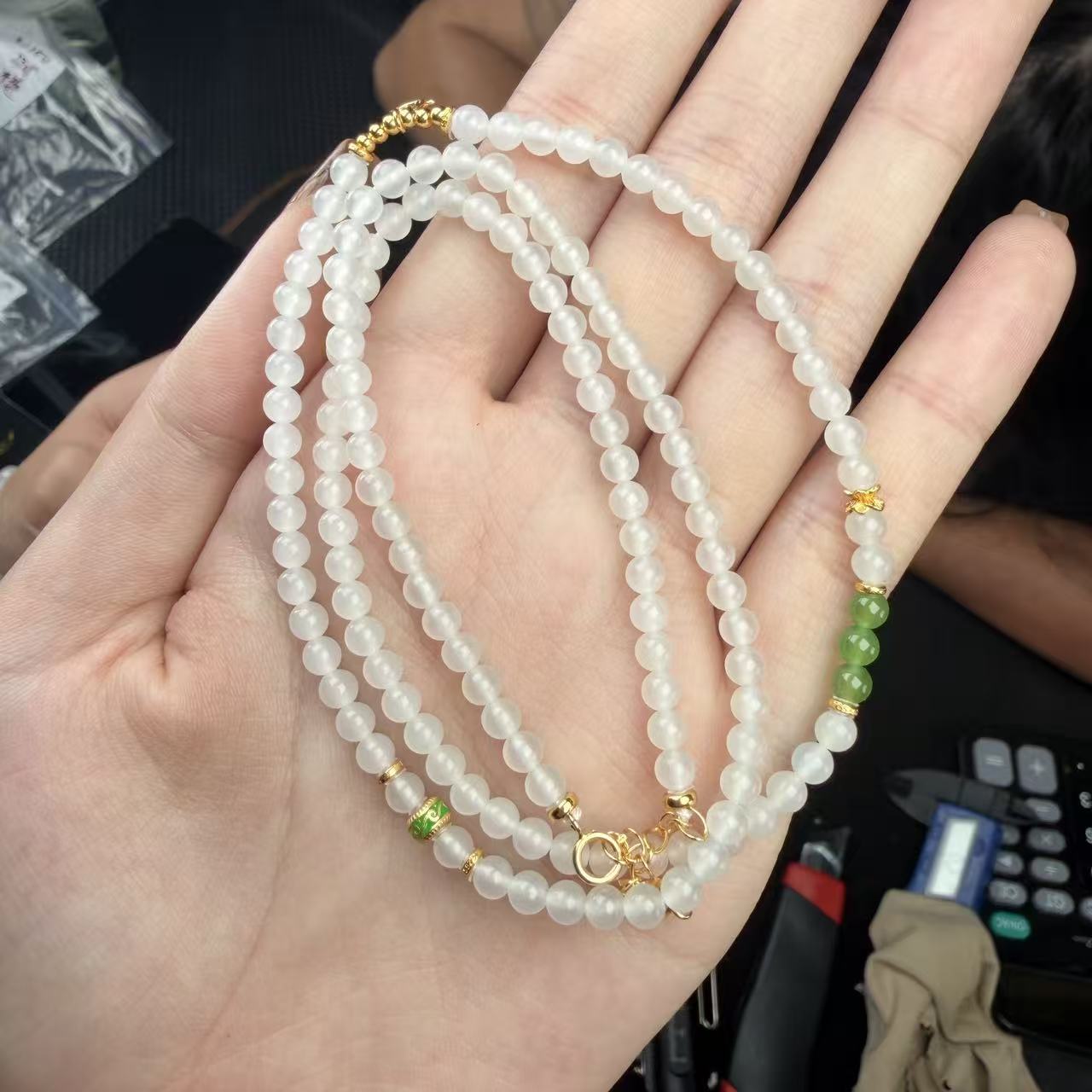 【玉经纶】-211784/HQ65-和田玉珠链--多样性发其一